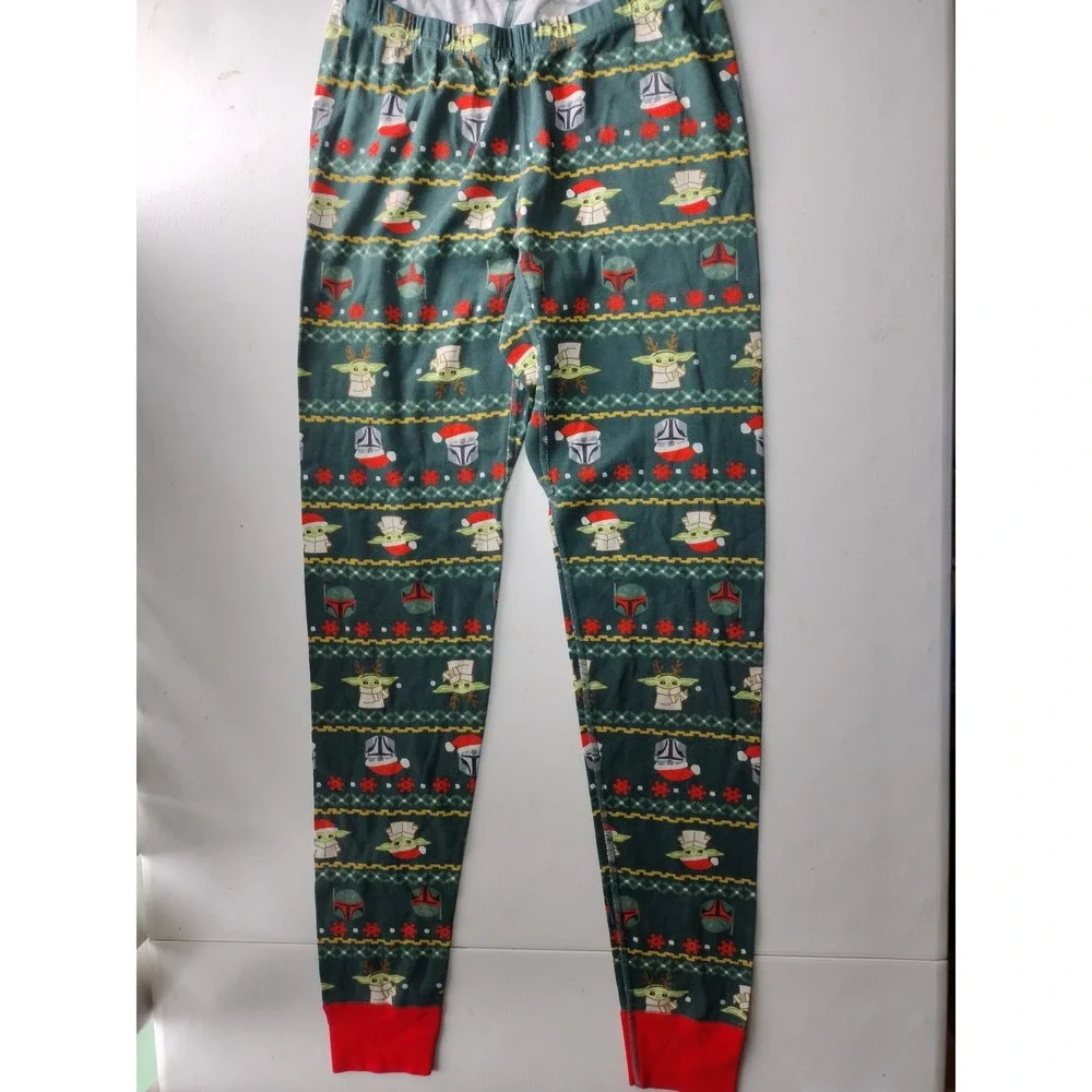 Hanna Andersson Star Wars Mandalorian Grogu Holiday Pajama Pants‎ Green Small